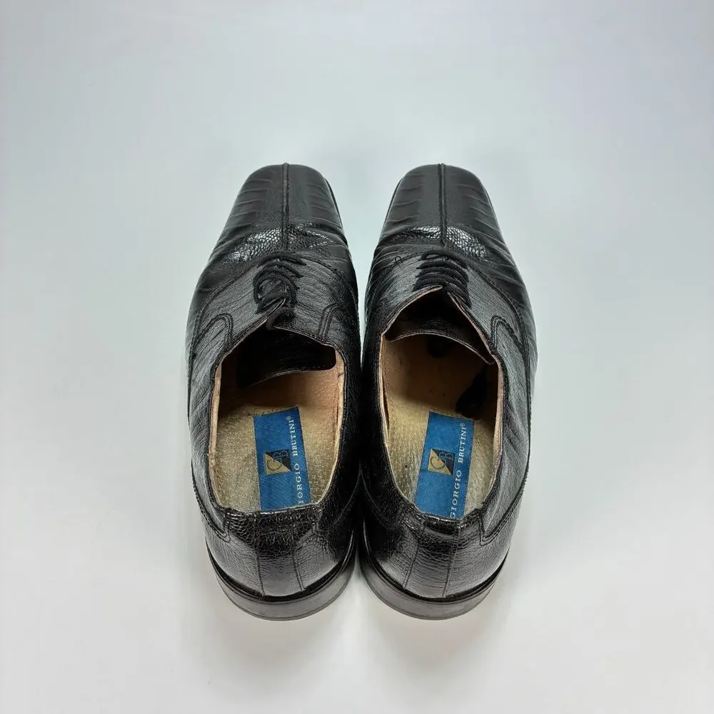 Giorgio Brutini Black Leather Casual Square Toe Oxford Dress Shoes Men's Sz 8.5M